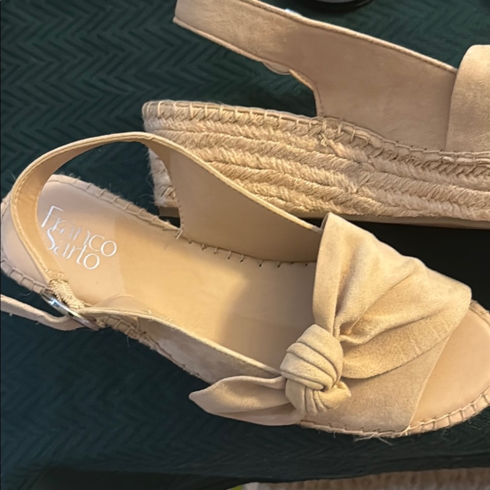 Franco Sarto Tan Espadrille Bow Sandals